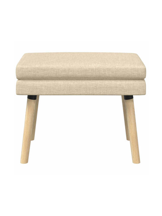 Fabric Upholstered Bench Stool Cream 60x40x46cm
