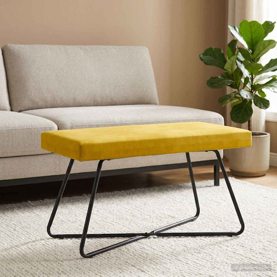 Samt Tabouret Gelb 80x40x45cm