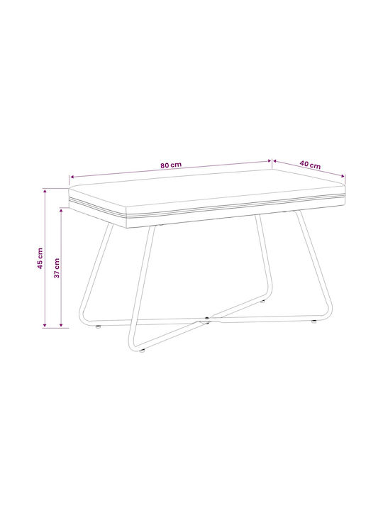 Ταμπουρέ Επενδυμένο με Βελούδο Κίτρινο 80x40x45εκ.