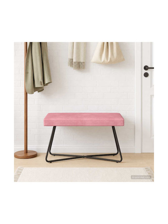 Samt Tabouret Pink 80x40x45cm