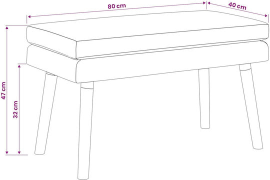 Ταμπουρέ Επενδυμένο με Ύφασμα Μπλε Τζην 80x40x47εκ.