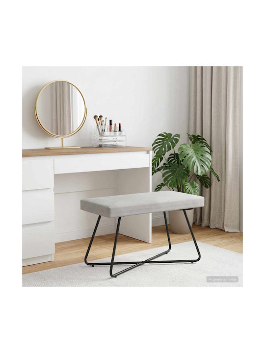 Samt Tapstool Beigefarben 80x40x45cm