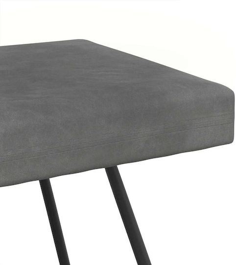 Bench Stool Upholstered with Dark Grey Velvet 80x40x45cm