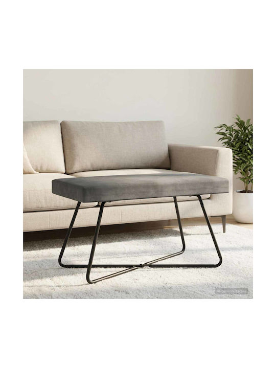 Samt Tabouret Mit Dunkelgrau 80x40x45cm