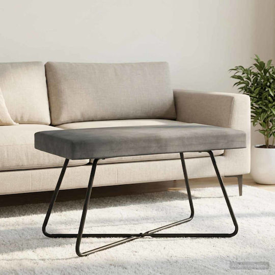 Bench Stool Upholstered with Dark Grey Velvet 80x40x45cm