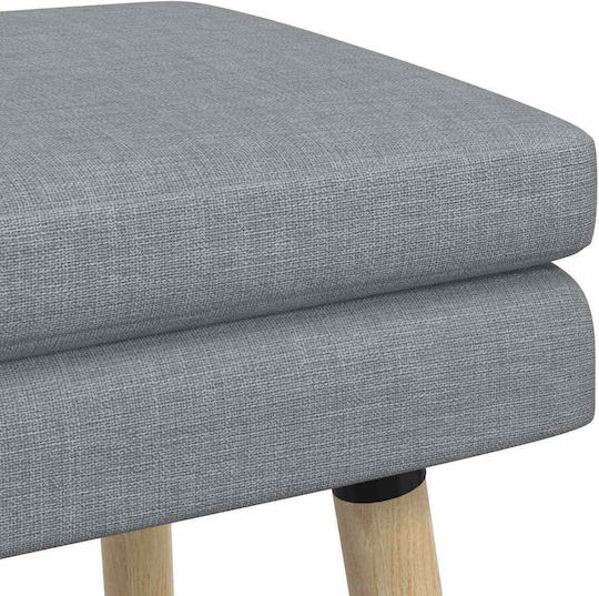 Fabric Upholstered Bench Stool Light Grey 60x40x46cm