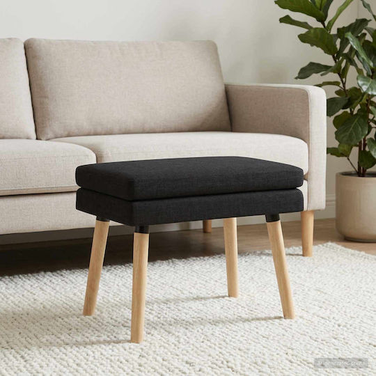 Stoff-Tabouret Schwarz 60x40x46cm