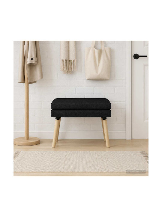Stoff-Tabouret Schwarz 60x40x46cm