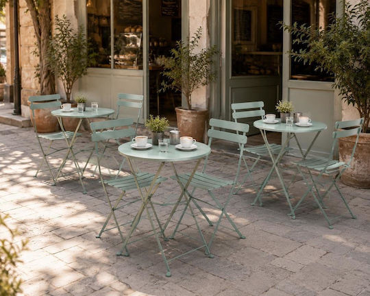 Set Sala De Mese Pentru Spații Exterioare Mici 3 Piese Verde