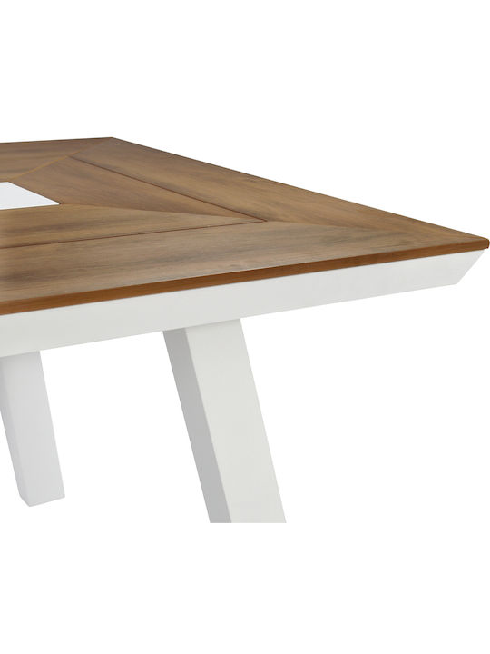 Set Dining de Exterior Taber 7 Piese Alb