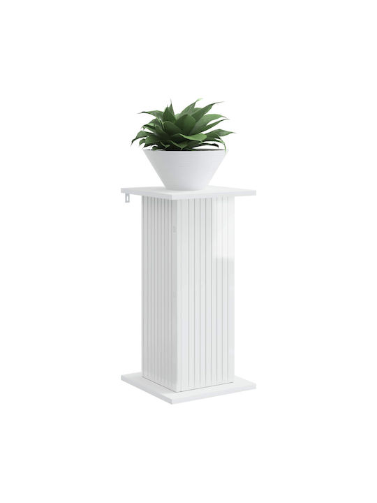 Vidaxl Glossy White Plant Base 30.5 X 30 X 60.5 Cm