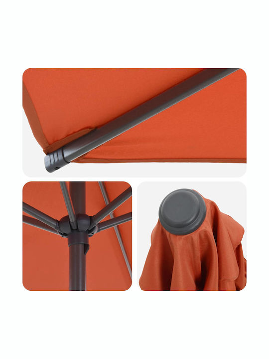 Aluminum Parasol Orange 2.7x2.7xHeight 2.28m