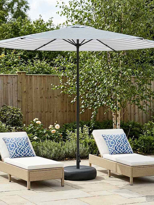Garten- und Terrassen-Sonnenschirm Rundschreiben Aluminium Blau Φ3xΥ2.28m