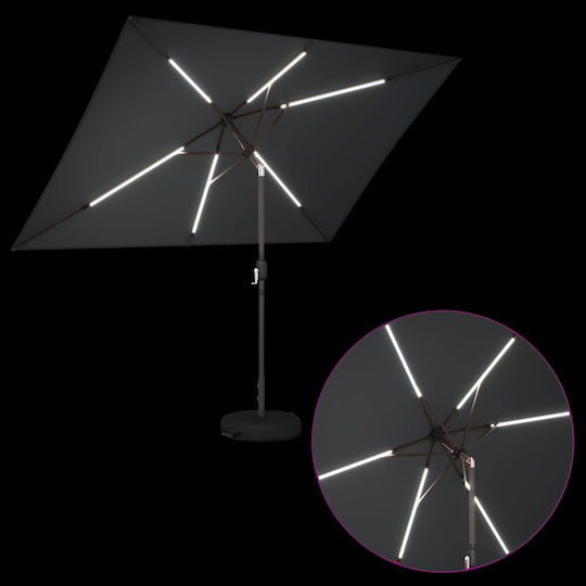 Umbrelă De Aluminiu Gri 3x3xÎnălțime 2.35m