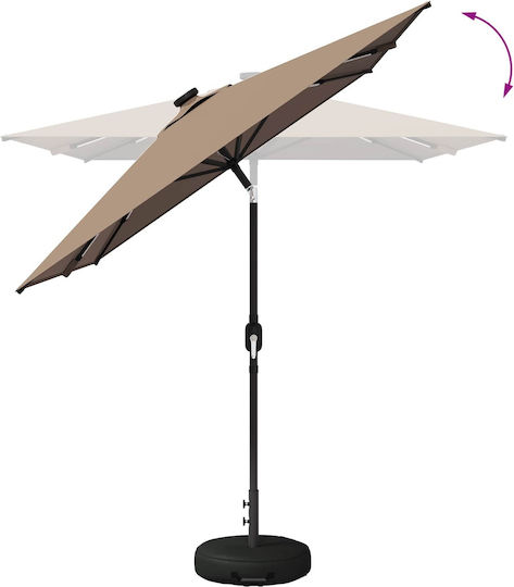 Aluminum Garden Parasol Brown 3x3xHeight 2.35m
