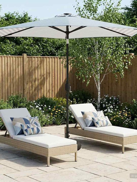 Aluminium Garten- und Terrassen-Sonnenschirm Blau 2.7x2.7xHöhe 2.35m