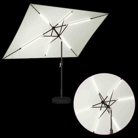 Aluminium Garten- und Terrassen-Sonnenschirm Beige 3x3xHöhe 2,35 m