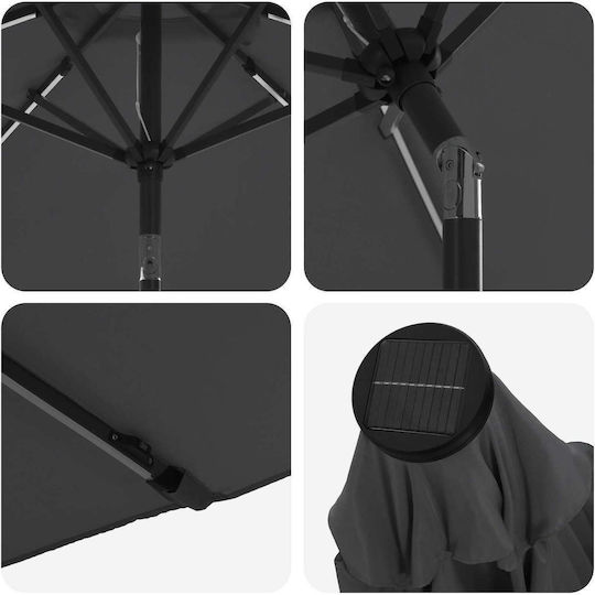 Aluminum Grey Garden & Terrace Parasol 3x3xHeight 2.35m