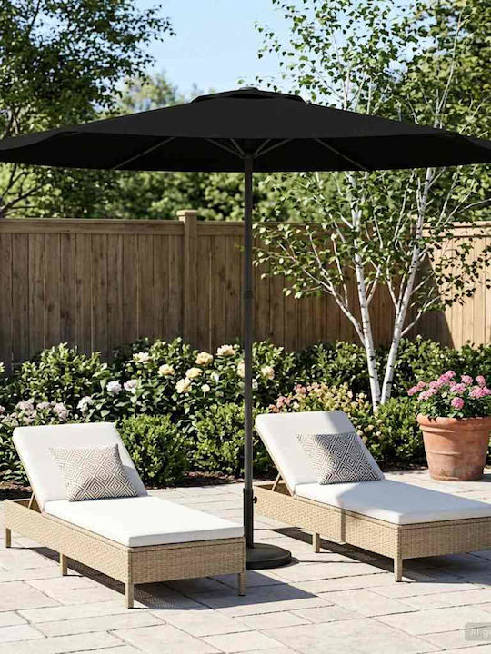 Umbrelă Rotundă Din Aluminiu Neagră Φ3xÎnălțime2.23m