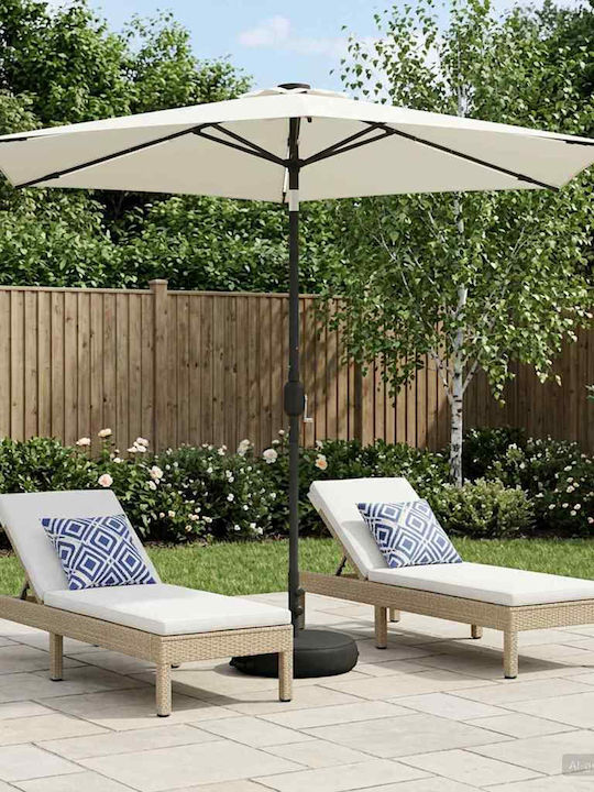 Aluminium Garten- und Terrassen-Sonnenschirm Beige 2,7x2,7xHöhe 2,35 m