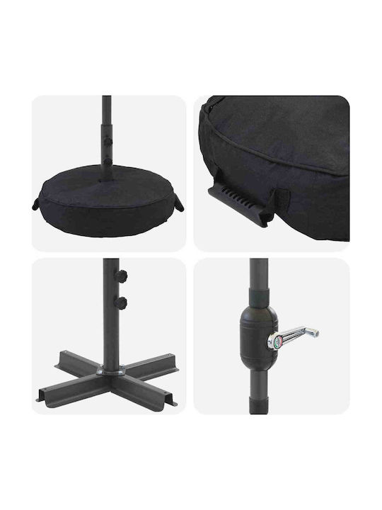 Aluminum Garden Parasol Black 2.7x2.7xHeight 2.35m