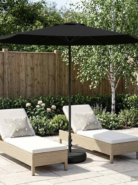 Rundschreiben Aluminium Gartenschirm Schwarz Φ3xΥ2.28m