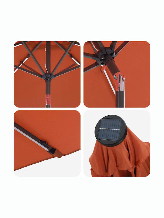 Aluminium Garten- und Terrassen-Sonnenschirm Orange 2,3x2,3xHöhe 2,28 m