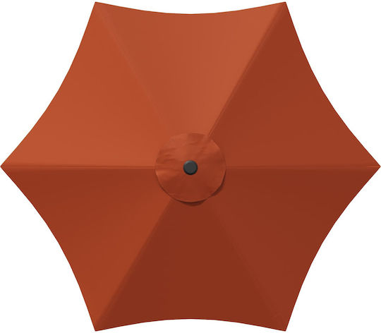 Circular Aluminum Garden Parasol Orange Diameter 3xHeight 2.23m