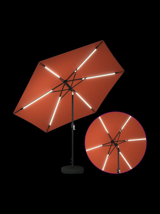 Umbrelă De Aluminiu Portocalie 3x3xÎnălțime2.35m