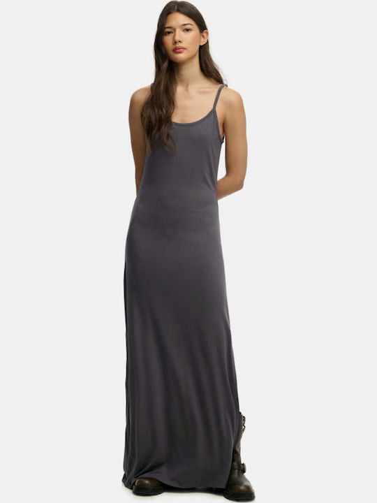 Sommer Maxi Slip Dress mit Tränen Grau