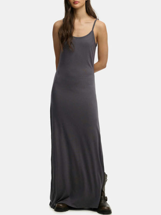 Sommer Maxi Slip Dress mit Tränen Grau