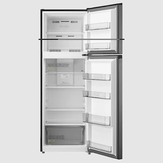 Midea Ψυγείο Δίπορτο 266lt Total NoFrost Υ165.7xΠ54.5xΒ61εκ. Inox MDRT385MTE46