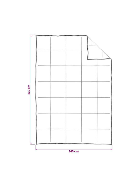 vidaXL Παπλωματοθήκη Μονή 140x220 Λευκό