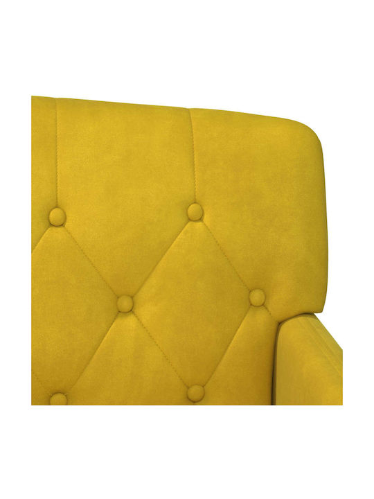 Two-Seater Velvet Soft Yellow Couch 111x65x79 cm