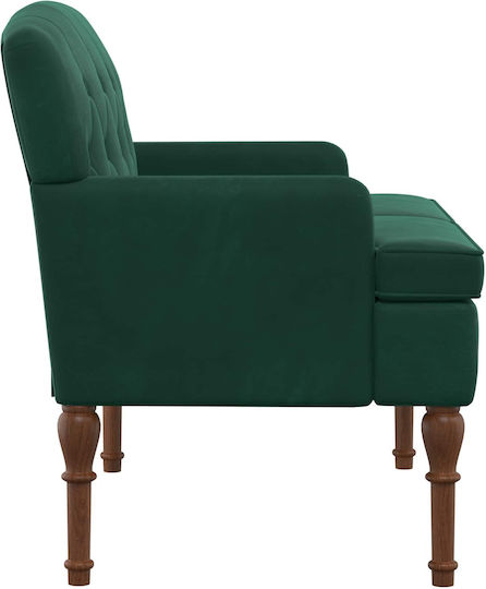 Двуместен Кадифен Диван Тъмнозелен 111x65x79см