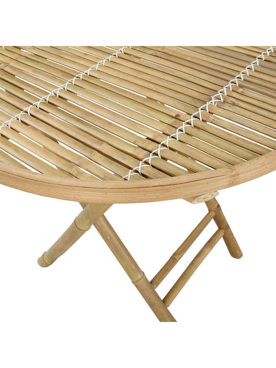 Sitting Room Table for Small Outdoor Spaces Made of Bamboo Foldable Natural 80x70cm
