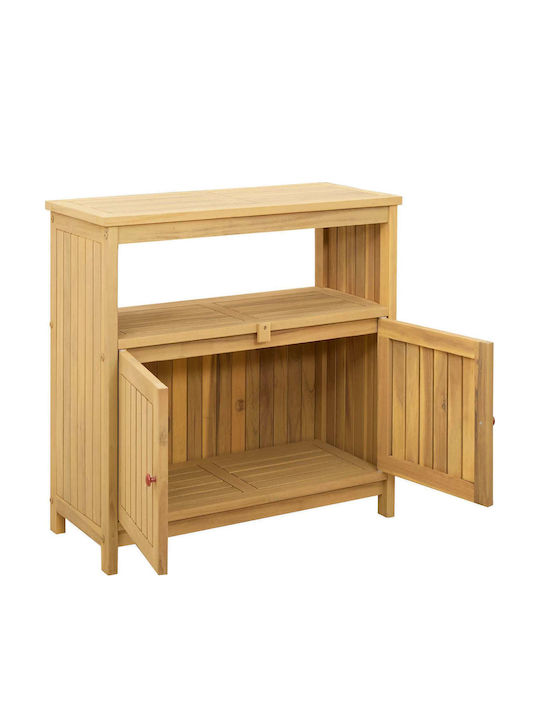 Sitting Room Table for Small Outdoor Spaces Made of Acacia Light Brown 80x35x75cm