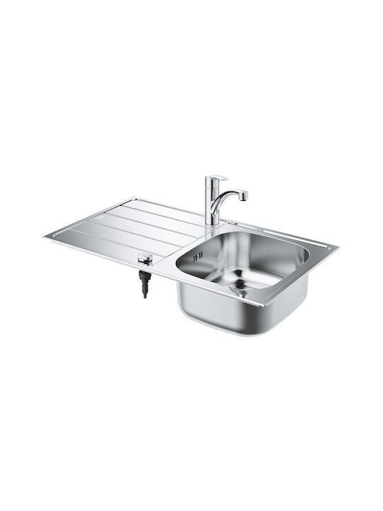 Grohe Вграден Кухненски Мивка Десен Inox със Смесител М86xШ50cm Сив