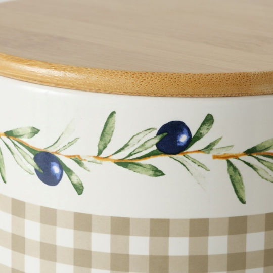 Boltze Set 3 Pieces General Use Ceramic Jars with Lid Beige 3 Pieces