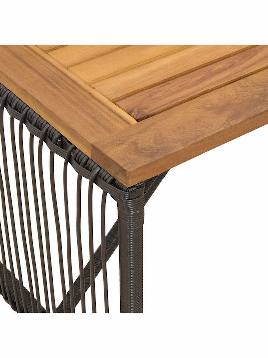 Sitting Room Table for Small Outdoor Spaces Black and Brown 80x40x40cm