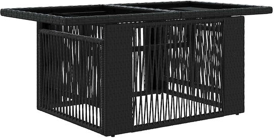 Τραπέζι Καθιστικού Εξωτερικού Χώρου Rattan Μαύρο 100x55x37εκ. 42035136