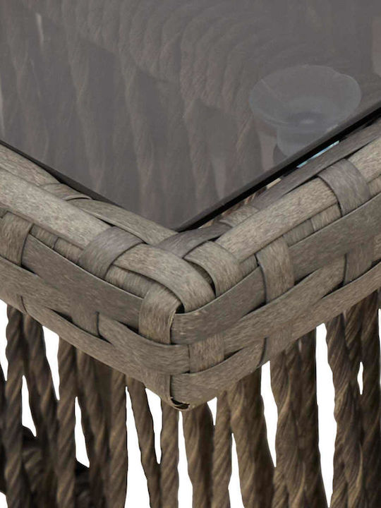 Outdoor Sitting Room Rattan Table Gray 100x55x37cm