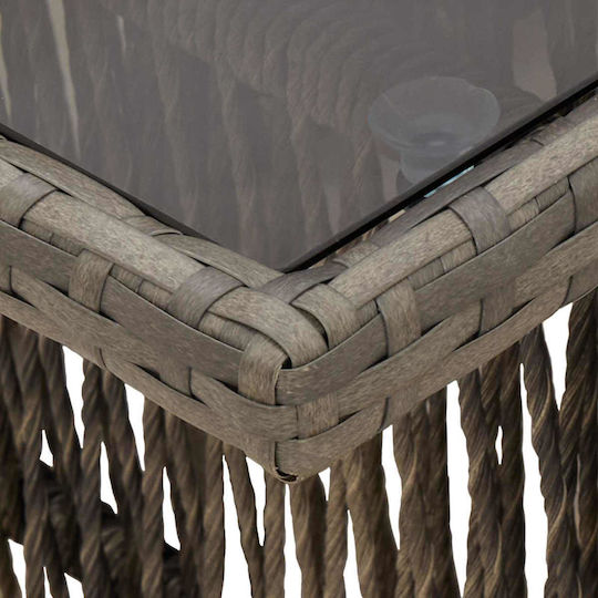 Τραπέζι Καθιστικού Εξωτερικού Χώρου Rattan Γκρι 100x55x37εκ.