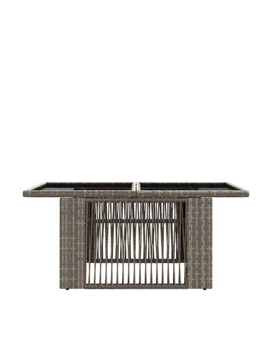 Outdoor Sitting Room Rattan Table Gray 100x55x37cm