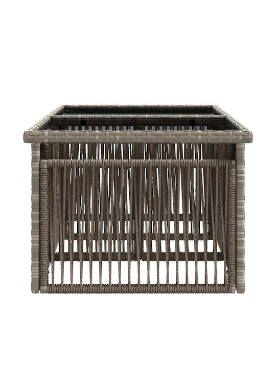 Outdoor Sitting Room Rattan Table Gray 100x55x37cm