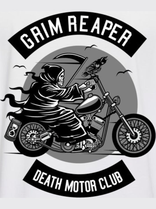 Oversized T-shirt Death Motorcycle Club Pop Culture White