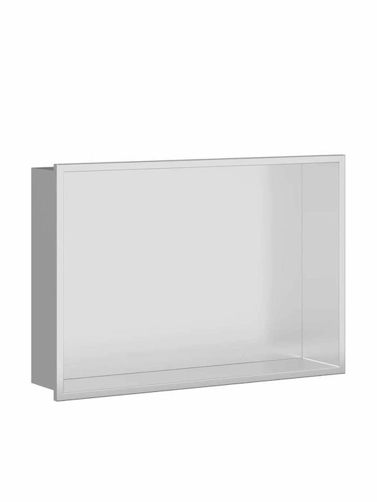 vidaXL Επιτοίχια Ραφιέρα Μπάνιου Μεταλλική 45x9.5x30cm Ασημί