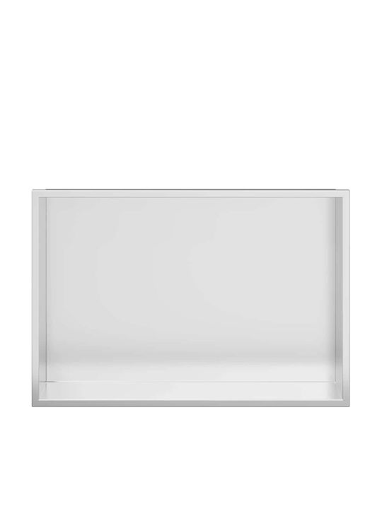 vidaXL Επιτοίχια Ραφιέρα Μπάνιου Μεταλλική 45x9.5x30cm Ασημί