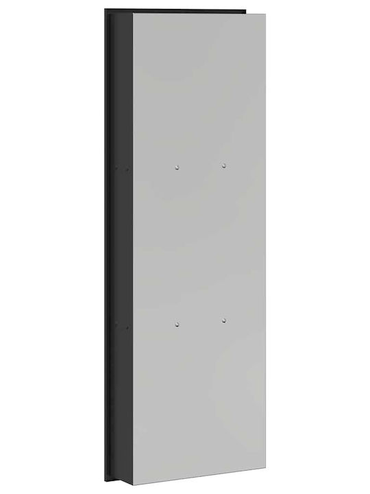 vidaXL Επιτοίχια Ραφιέρα Μπάνιου Μεταλλική 30x9.5x90cm Μαύρη