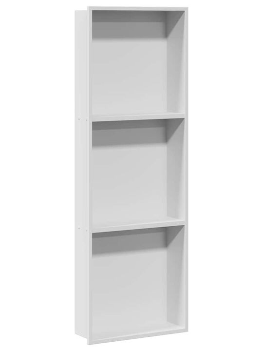 vidaXL Επιτοίχια Ραφιέρα Μπάνιου Μεταλλική 30x9.5x90cm Λευκή